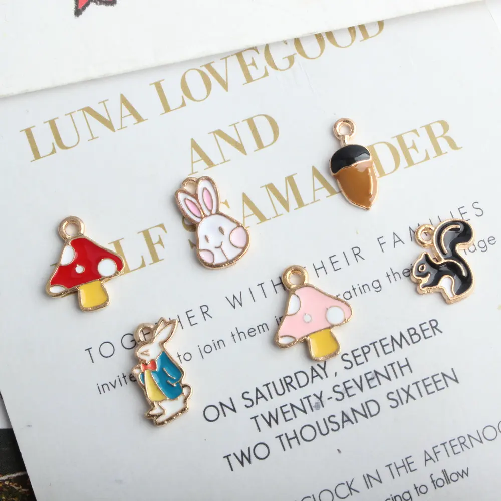 New 10pcs Cartoon Alloy enamel Mushroom Animal charms fit Bracelet earrings necklace keychain DIY jewelry Findings accessories
New 10pcs Cartoon Alloy enamel Mushroom Animal charms fit Bracelet earrings necklace keychain DIY jewelry Findings accessories