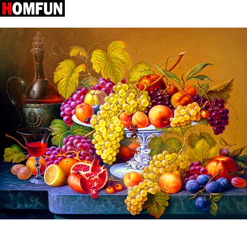 HOMFUN Full Square/Round Drill 5D DIY Diamond Painting "Oil painting fruit" Embroidery Cross Stitch 3D Home Decor Gift A16913 BK
HOMFUN Full Square/Round Drill 5D DIY Diamond Painting "Oil painting fruit" Embroidery Cross Stitch 3D Home Decor Gift A16913 BK
