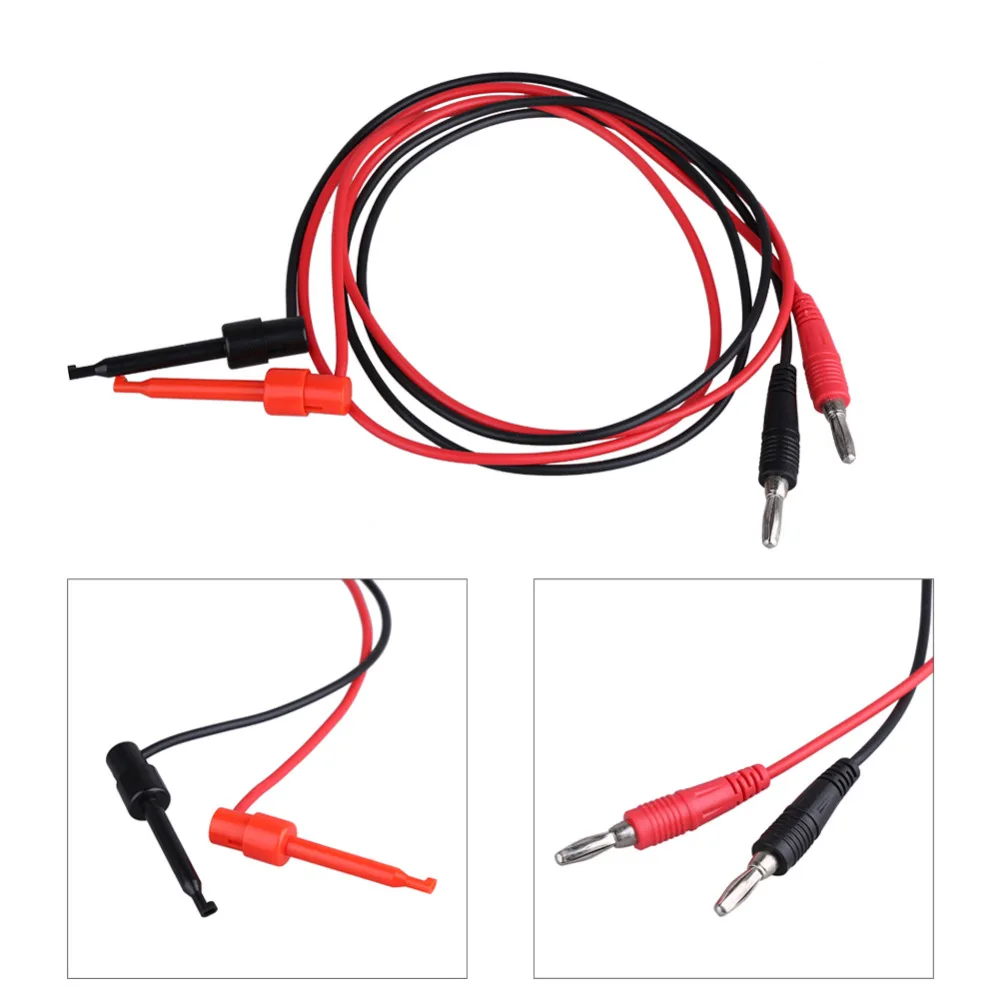 1 Pair For Multimeter Test Equipment Banana Plug To Test Hook Clip Probe Cable Lead Cable For Multimeter Red and Black
1 Pair For Multimeter Test Equipment Banana Plug To Test Hook Clip Probe Cable Lead Cable For Multimeter Red and Black