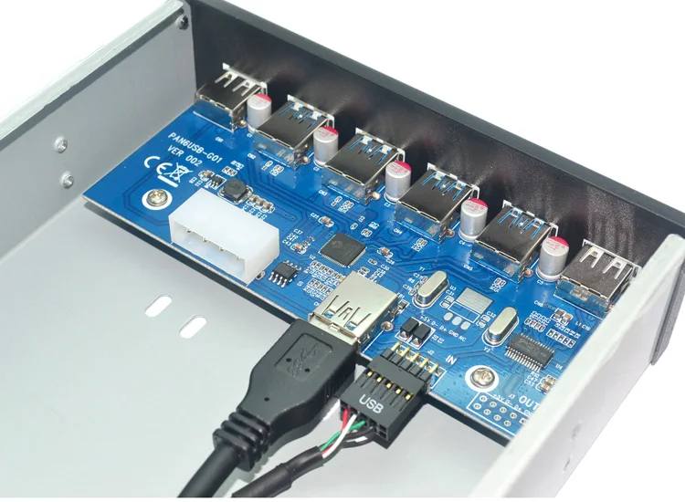 S 6 Ports USB 3.0 + USB2.0 5.25 Inch Floppy Bay Front Panel With Power Adapter USB 3.0 Hub Spilitter 4Ports ubs3.0+2Ports USB2.0
S 6 Ports USB 3.0 + USB2.0 5.25 Inch Floppy Bay Front Panel With Power Adapter USB 3.0 Hub Spilitter 4Ports ubs3.0+2Ports USB2.0