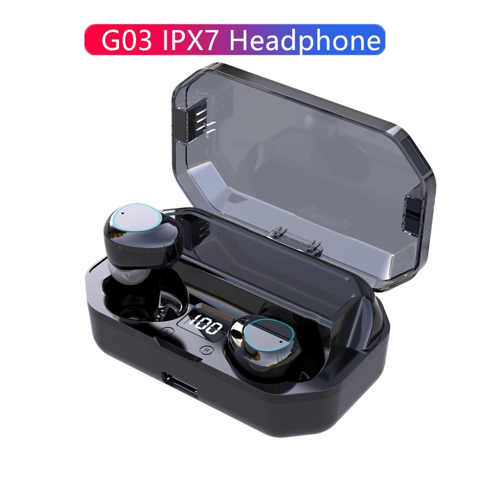 Original TWS-G03 Wireless Bluetooth V5.0 IPX7 Waterproof HIFI Mini Headset For Xiaomi Huawei Samsung Phone Earphone
Original TWS-G03 Wireless Bluetooth V5.0 IPX7 Waterproof HIFI Mini Headset For Xiaomi Huawei Samsung Phone Earphone