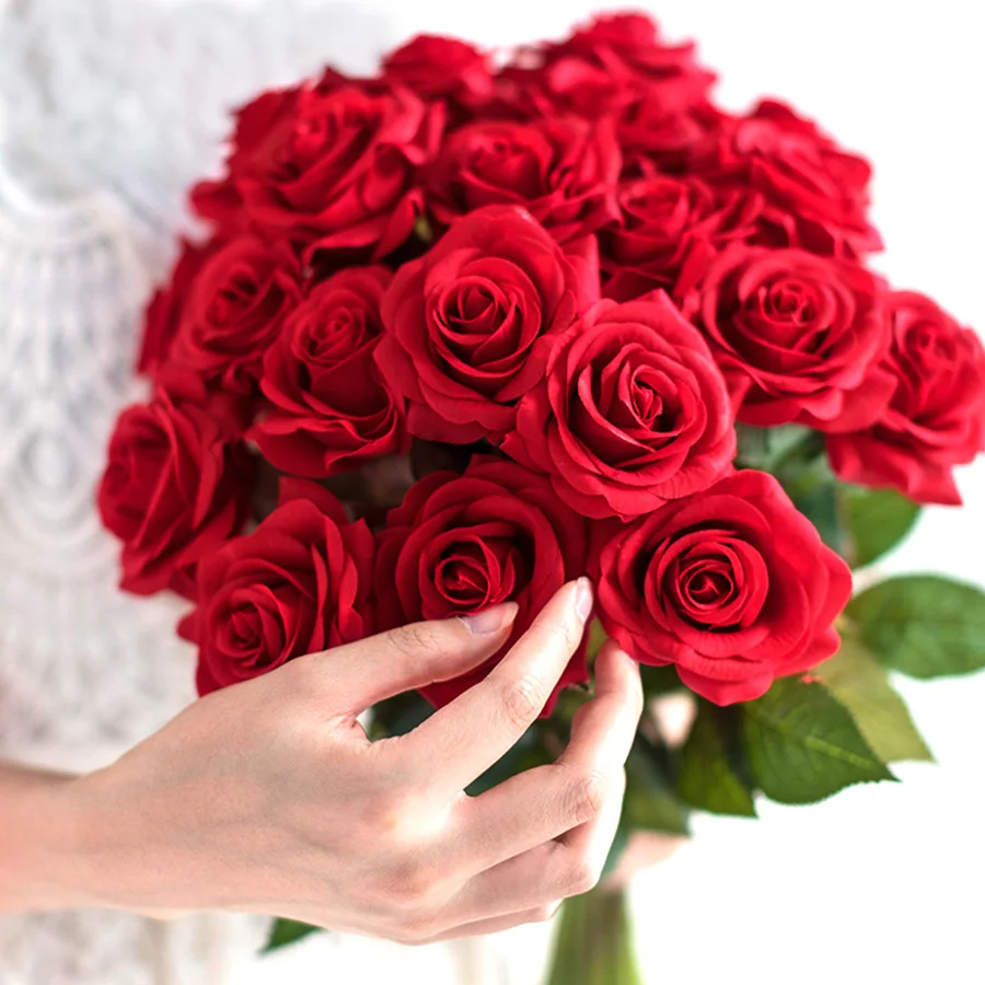10 pcs lot red rose artificial flower real touch latex flowers faux silicone fake rose bouquet decoration for home wedding party
10 pcs lot red rose artificial flower real touch latex flowers faux silicone fake rose bouquet decoration for home wedding party