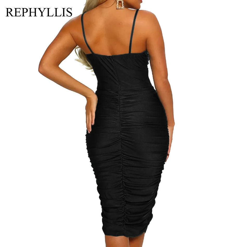 REPHYLLIS Casual Party Beach Summer Club Sexy Dress Women's Bodycon V Neck Strap Sleeveless Backless Pleated Midi Pencil Dress
REPHYLLIS Casual Party Beach Summer Club Sexy Dress Women's Bodycon V Neck Strap Sleeveless Backless Pleated Midi Pencil Dress