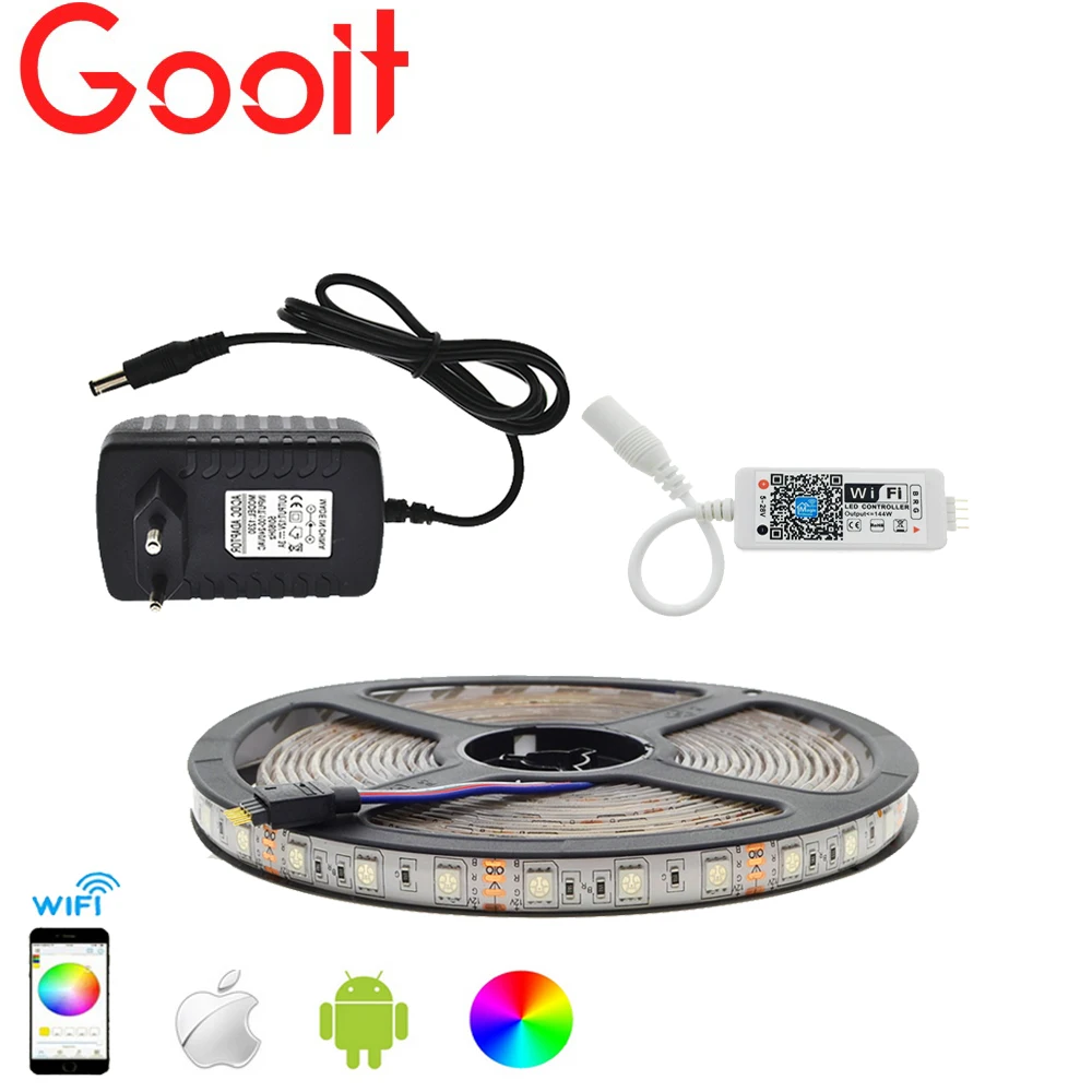 Светодиодные ленты Комплект IP65 Водонепроницаемый 5050 RGB 5 м/300 светодио дный Гибкая