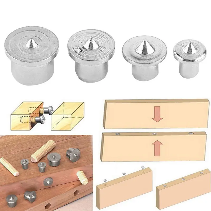 

8pcs Woodworking Dowel Centers Tenon Alignment Tools Points Marker 6/8/10/12mm Solid Dowel Pins Center Point Set Wood Working