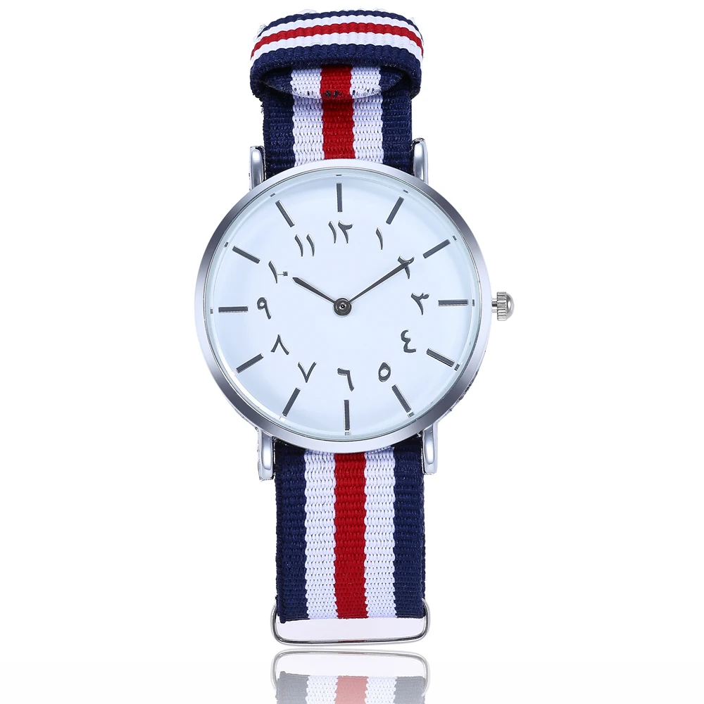 Hot Selling Arabic Numbers Watch Ladies stripe nylon strap Quartz Watch Simple Trend Brand Watch Relogio Feminino Montre Femme
Hot Selling Arabic Numbers Watch Ladies stripe nylon strap Quartz Watch Simple Trend Brand Watch Relogio Feminino Montre Femme