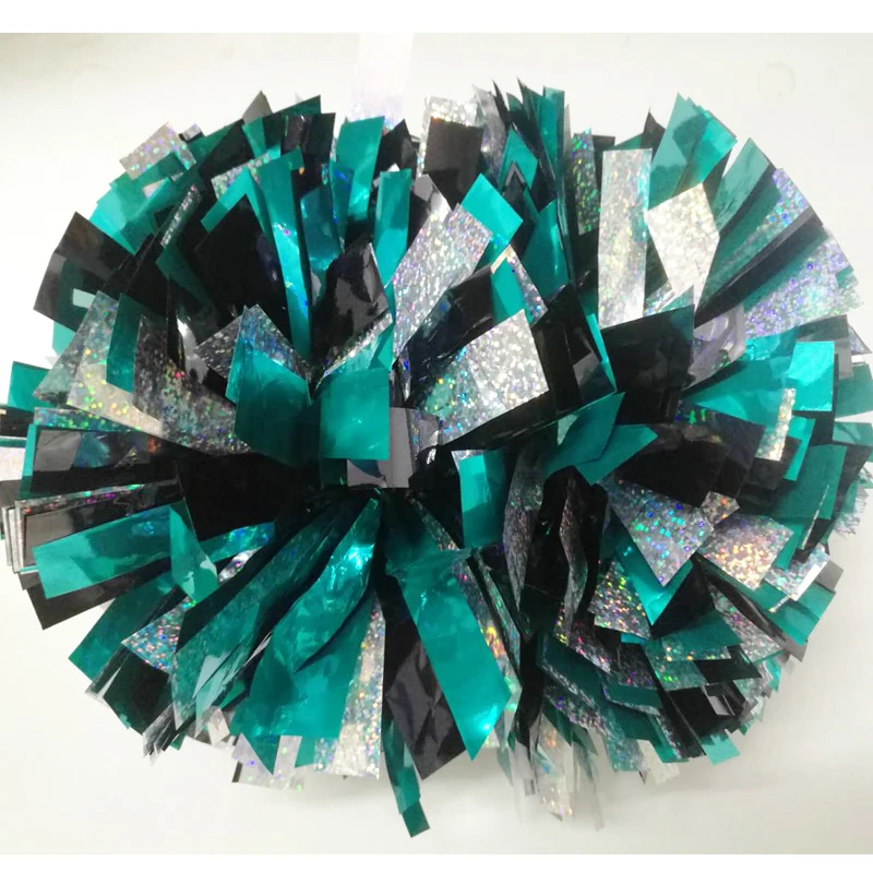 Pom poms 6 "дубинка металлик черный озеро синий микс голографическая серебро на