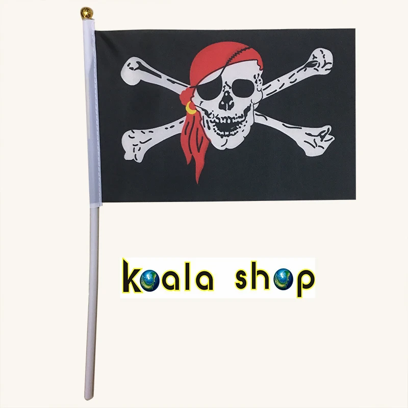 halloween 100 PCS/ lot Plastic flagpole Polyester fiber Red scarf skeleton Pirate Halloween Hand flags 14*21cm
halloween 100 PCS/ lot Plastic flagpole Polyester fiber Red scarf skeleton Pirate Halloween Hand flags 14*21cm