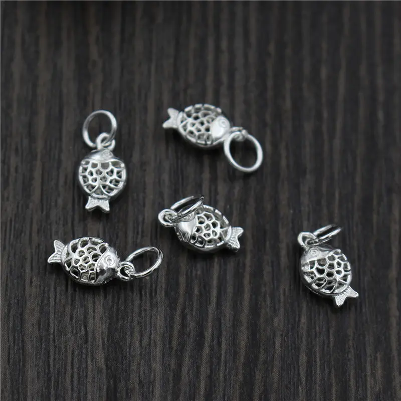 100% 925 Sterling Silver Craft Hollow Spacer Fish Charms Fit Bracelets Earrings Silver Pendants Findings DIY Fine Jewelry Making
100% 925 Sterling Silver Craft Hollow Spacer Fish Charms Fit Bracelets Earrings Silver Pendants Findings DIY Fine Jewelry Making