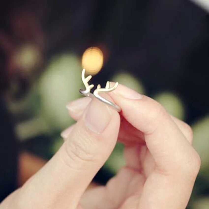 New Reindeer Deer Antler Rings for Women Adjustable Animal Horn Open Finger Ring Jewelry Accessories bijoux bagues femme
New Reindeer Deer Antler Rings for Women Adjustable Animal Horn Open Finger Ring Jewelry Accessories bijoux bagues femme