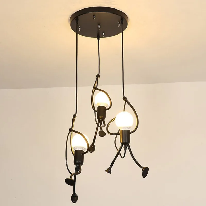 Modern Charming Hanging Chandelier Creative Iron People Lamp Elegant Hanger Luminaire Children Room pendant Lamp Art decoration
Modern Charming Hanging Chandelier Creative Iron People Lamp Elegant Hanger Luminaire Children Room pendant Lamp Art decoration