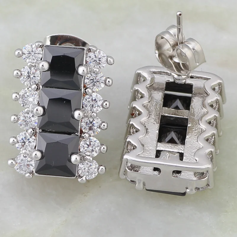 New Hot Popular Jewelry Black Cubic Zirconia White Gold Stud earrings for female fashion jewelry JE031
New Hot Popular Jewelry Black Cubic Zirconia White Gold Stud earrings for female fashion jewelry JE031