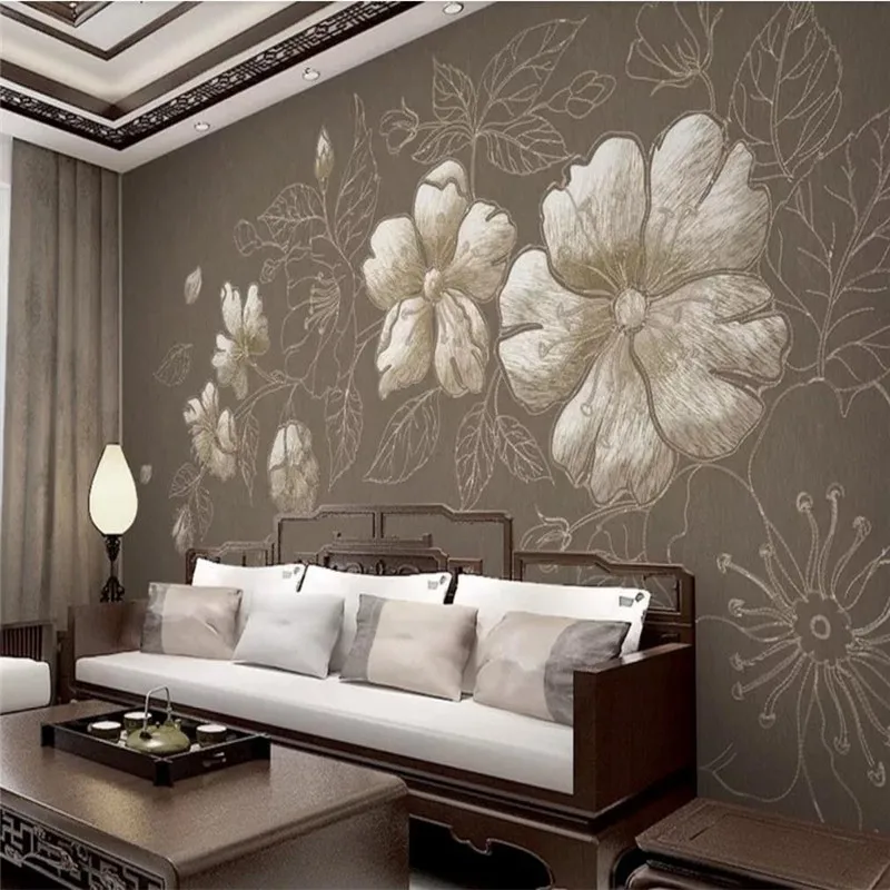 Custom wallpaper hand-embroidered plum coffee color Chinese style new Chinese TV background wall - high quality silk cloth
Custom wallpaper hand-embroidered plum coffee color Chinese style new Chinese TV background wall - high quality silk cloth