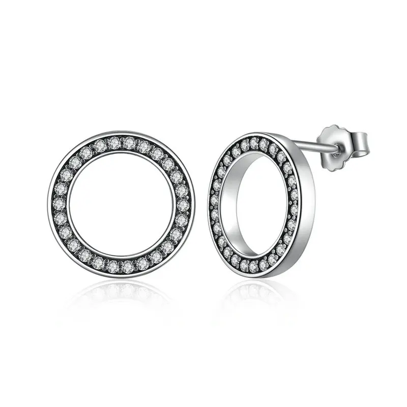 BK Forever, Clear CZ 925 Sterling Silver Circle Push-back Femme Stud-Earrings Fine Jewelry Boucle d'oreille bijoux
BK Forever, Clear CZ 925 Sterling Silver Circle Push-back Femme Stud-Earrings Fine Jewelry Boucle d'oreille bijoux