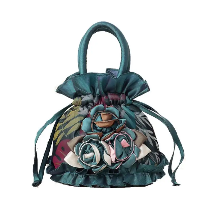 Фото Новая женская кружевная Цветочная сумка-мешок для монет Холщовая Сумка