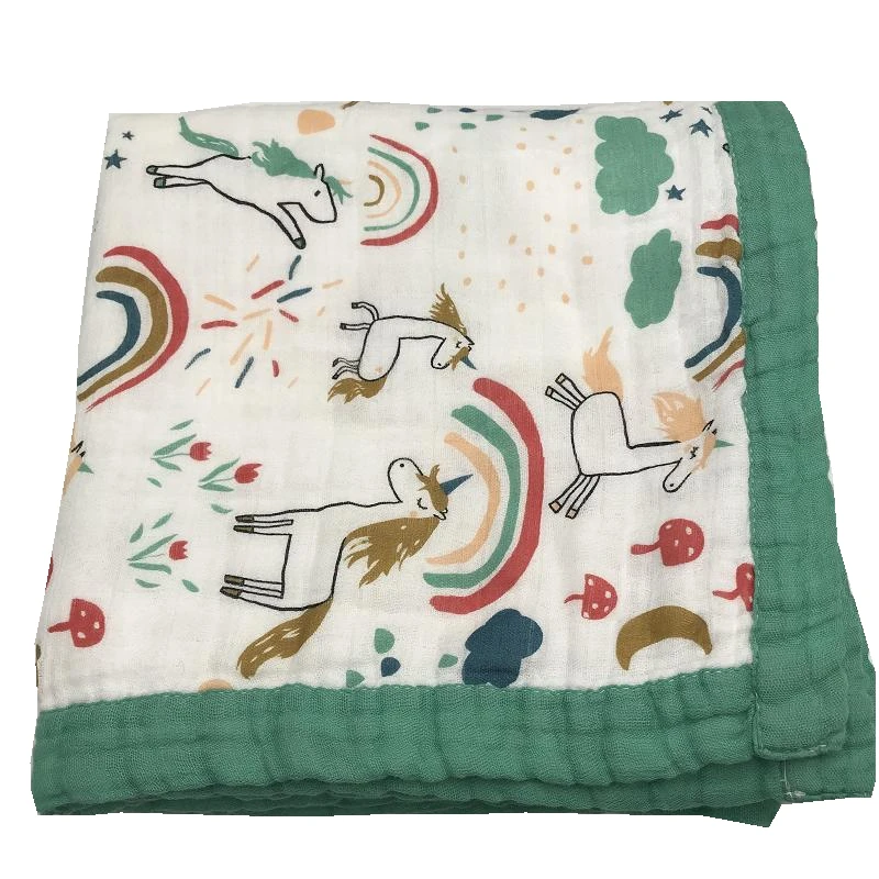 Unicorn Four Layer 70% Bamboo 30% Cotton Muslin Baby Blanket Newborn Super Comfy Bedding Blankets Swaddle Wrap Bath Towel
Unicorn Four Layer 70% Bamboo 30% Cotton Muslin Baby Blanket Newborn Super Comfy Bedding Blankets Swaddle Wrap Bath Towel