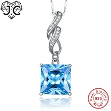 J.C женское ожерелье с радужным и голубым топазом Настоящее