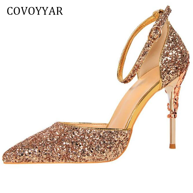 COVOYYAR 2021 Sexy Glitter Women High Heels Fashion Bling Carved Heel Stiletto Pumps Women Silver/Golden Wedding Shoes WHH614
COVOYYAR 2021 Sexy Glitter Women High Heels Fashion Bling Carved Heel Stiletto Pumps Women Silver/Golden Wedding Shoes WHH614