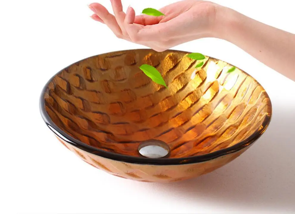 Bathroom Round Tempered Glass Sink Cloakroom Counter Hand Paint Top Washbasin BW14159
Bathroom Round Tempered Glass Sink Cloakroom Counter Hand Paint Top Washbasin BW14159