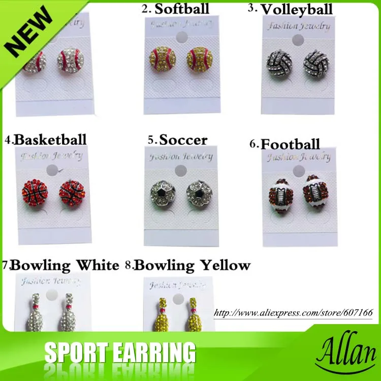 Rhinestone Charm Softball baseball volleyball football soccer sports college Earrings
Rhinestone Charm Softball baseball volleyball football soccer sports college Earrings