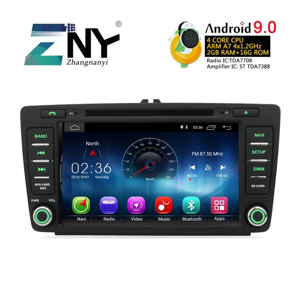 8 "ips дисплей Android 9 0 GPS для автомобиля стерео Skoda Octavia 2 A5 Yeti автомобильное радио dvd