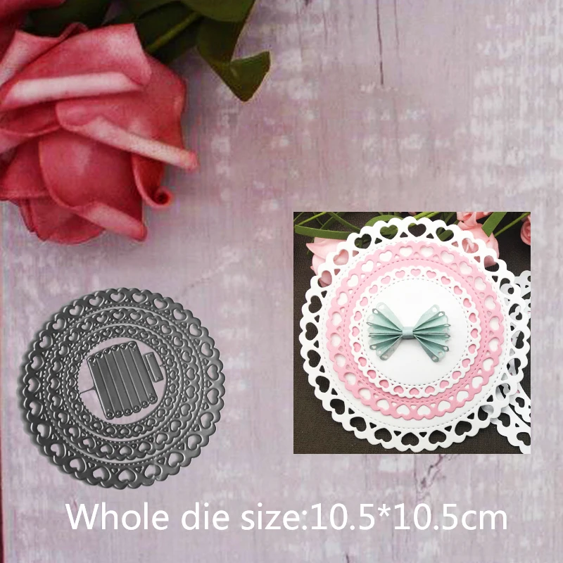 Metal Cutting Dies 10.5*10.5cm Round Frame Heart Rosette Edge Scrapbooking DIY Album Paper Card Craft Embossing stencil Dies
Metal Cutting Dies 10.5*10.5cm Round Frame Heart Rosette Edge Scrapbooking DIY Album Paper Card Craft Embossing stencil Dies