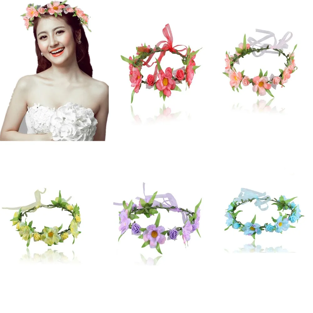 6 шт. регулируемые повязки на голову цветов|flower crown|girls headbandshair flower crown |