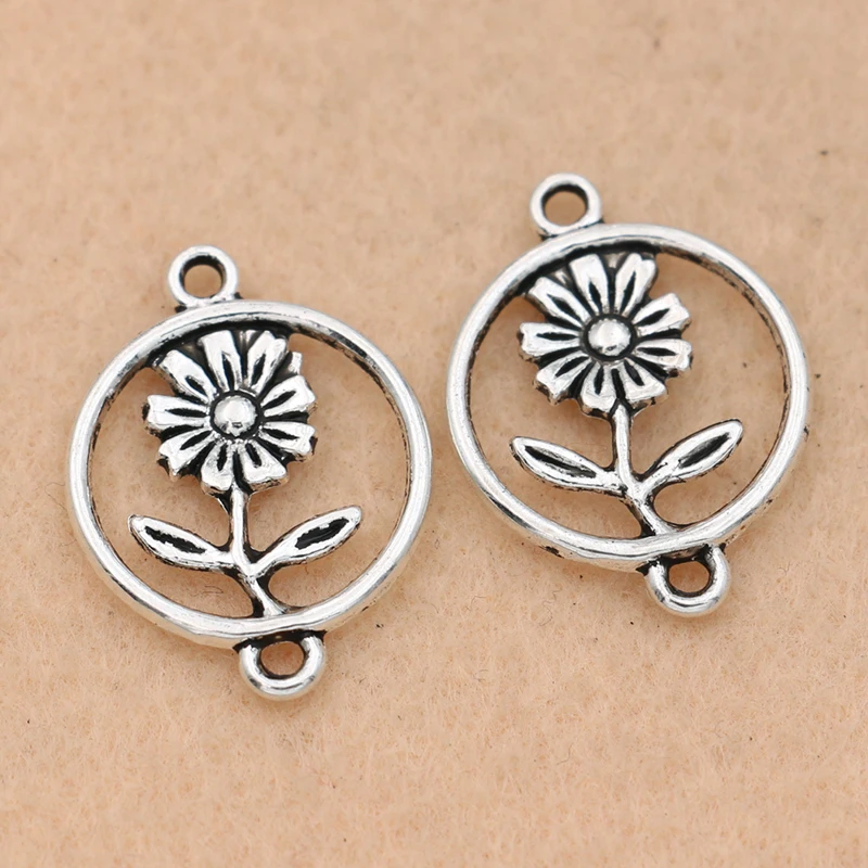 Tibetan Silver Plated Flower Connector for Jewelry Making Bracelet Necklace Jewelry Accessories DIY 24x18mm
Tibetan Silver Plated Flower Connector for Jewelry Making Bracelet Necklace Jewelry Accessories DIY 24x18mm
