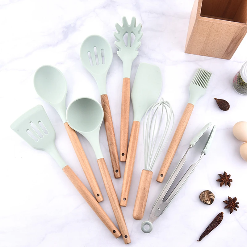 9Pcs Cooking Tools Kitchen Utensil Set Silicone Wooden Handle Spoon Spatula Ladle Egg Beaters Nonstick Dinnerware Accessories
9Pcs Cooking Tools Kitchen Utensil Set Silicone Wooden Handle Spoon Spatula Ladle Egg Beaters Nonstick Dinnerware Accessories