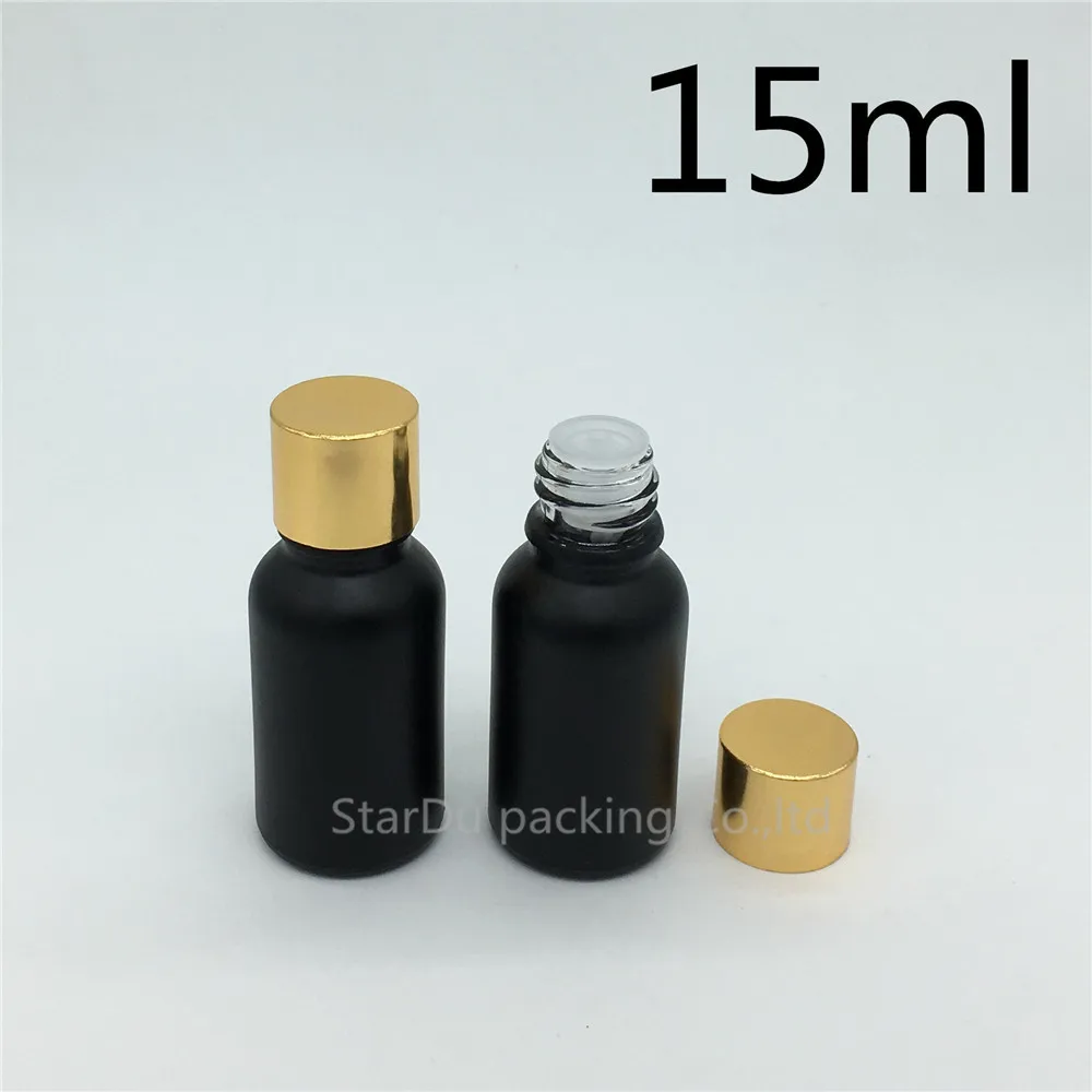 Free Shipping 10pcs 15ML Black Frosted Glass Bottle Vials Essential Oil Bottle Shining Gold Aluminum Screw Cap Perfume Bottle
Free Shipping 10pcs 15ML Black Frosted Glass Bottle Vials Essential Oil Bottle Shining Gold Aluminum Screw Cap Perfume Bottle
