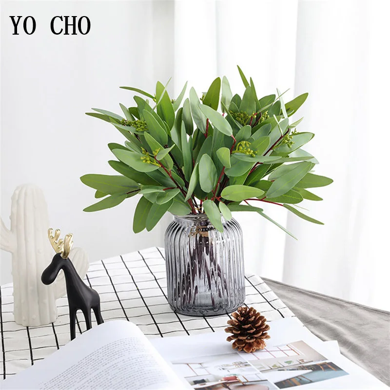 YO CHO 1pc High-end Artificial Flowers Plante Eucalyptus Leaves Home Decoration Fake Flower Nordic ins Style DIY Wedding Bouquet
YO CHO 1pc High-end Artificial Flowers Plante Eucalyptus Leaves Home Decoration Fake Flower Nordic ins Style DIY Wedding Bouquet