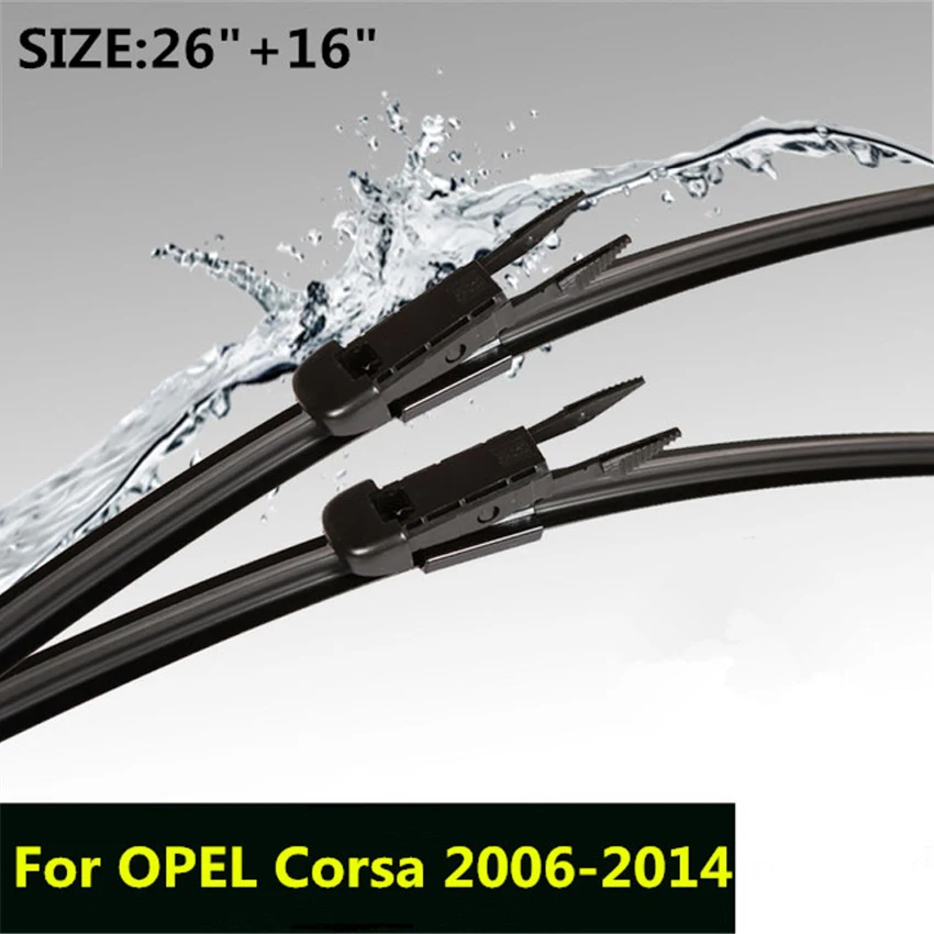 2pcs/lot Wiper blades for Opel Corsa (2006-2014) 26"+16" fit pinch tab type wiper arms only car accessories
2pcs/lot Wiper blades for Opel Corsa (2006-2014) 26"+16" fit pinch tab type wiper arms only car accessories