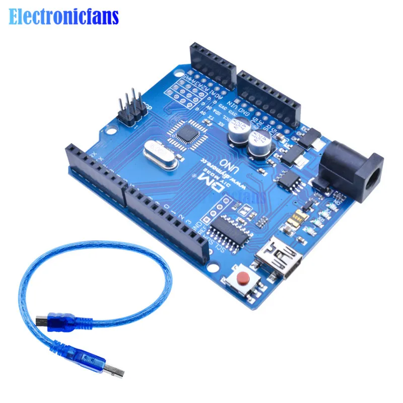 Мини USB плата микроконтроллер UNO R3 ATmega328P CH340G CH340 Замена ATmega16U2 без кабеля