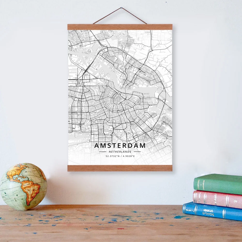 Amsterdam, Netherlands City Map Wooden Framed Canvas Painting Home Decor Wall Art Print Pictures Poster Hanger
Amsterdam, Netherlands City Map Wooden Framed Canvas Painting Home Decor Wall Art Print Pictures Poster Hanger