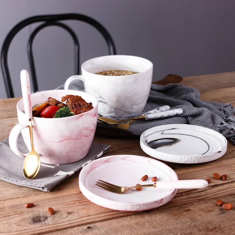 Marble pattern ceramic bowl easy to clean large capacity ceramic instant noodles bowl with lid home soup bowl Single ear bowl
Marble pattern ceramic bowl easy to clean large capacity ceramic instant noodles bowl with lid home soup bowl Single ear bowl