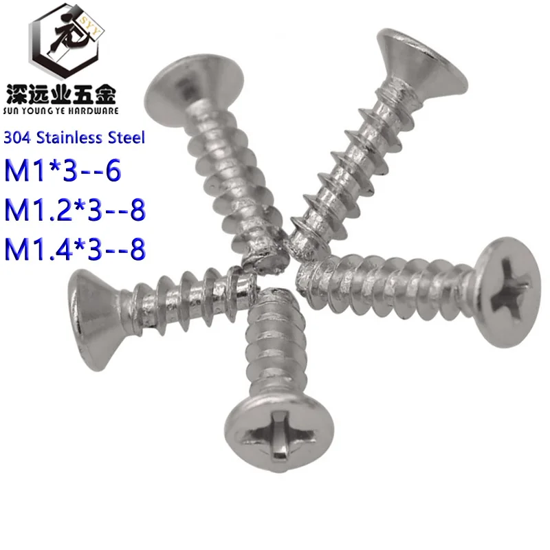 2000pcs Cross Recessed Countersunk Head Flat Tail Self Tapping Screw M1 M1.2 M1.4 M1.7 Stainless Steel Phillips Flat Head Screws
2000pcs Cross Recessed Countersunk Head Flat Tail Self Tapping Screw M1 M1.2 M1.4 M1.7 Stainless Steel Phillips Flat Head Screws