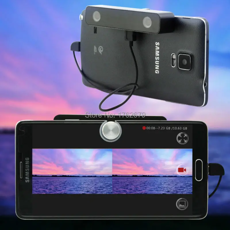 Двойная HD видео realidade Виртуальная камера micro usb для Samsung Galaxy S5/S6/S7 Android телефонный