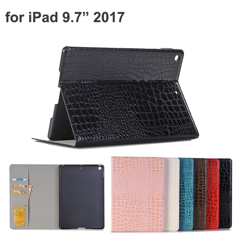 Для iPad 9 7 2017 роскошный чехол кошелек из искусственной кожи крокодила чехлы для