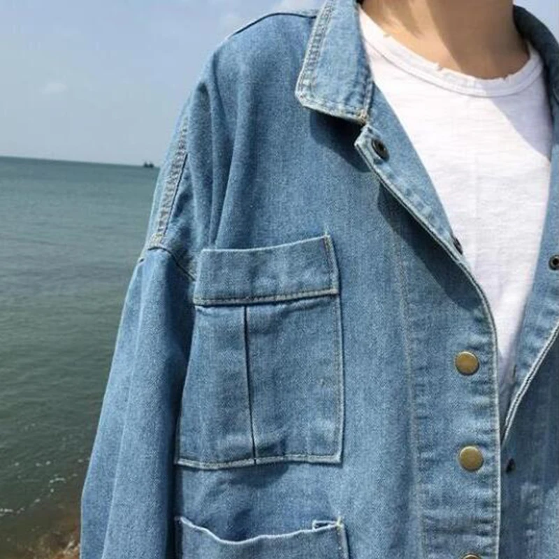 Denim Jacket Women Jacket Coats Long Sleeves light Blue Vintage jean Jacket Washed female Denim 4 pocket Single-breasted QH1142
Denim Jacket Women Jacket Coats Long Sleeves light Blue Vintage jean Jacket Washed female Denim 4 pocket Single-breasted QH1142