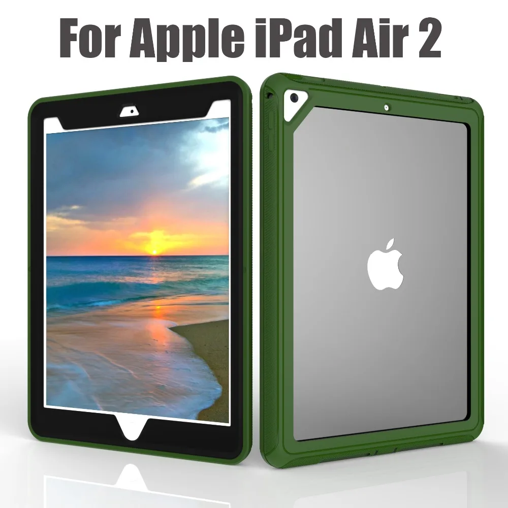 Для Apple iPad Air 2 PC + ТПУ Броня противоударный защитный с прозрачной задней крышкой