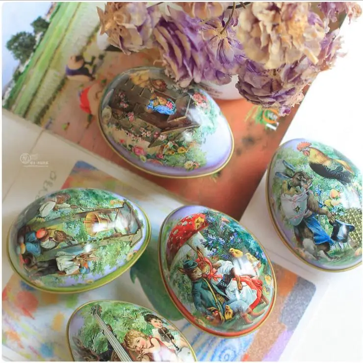 6PCS/LOT Small Easter holiday Box Egg Shape Storage Can Chocolate Collect box Rabbit Printing tin gift case Pill Storage box
6PCS/LOT Small Easter holiday Box Egg Shape Storage Can Chocolate Collect box Rabbit Printing tin gift case Pill Storage box