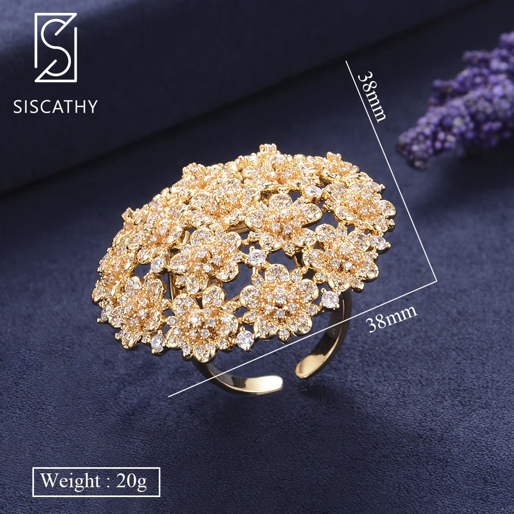 Siscathy Luxury indian Jewelry 3Tones Mixed Cubic Zirconia Flower Stud Earrings Adjustable Resizable Ring Women Jewelry Sets
Siscathy Luxury indian Jewelry 3Tones Mixed Cubic Zirconia Flower Stud Earrings Adjustable Resizable Ring Women Jewelry Sets