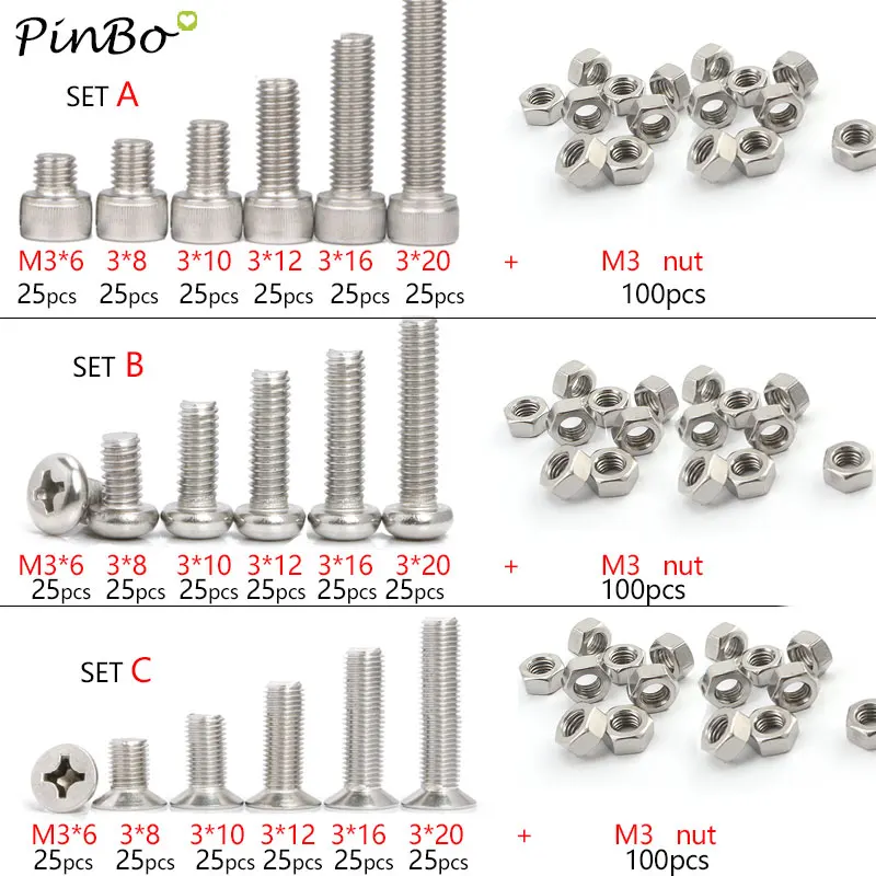 250 шт. болты с шестигранным углублением 304 дюйма|m3 set screw|set screwbolt m3 |