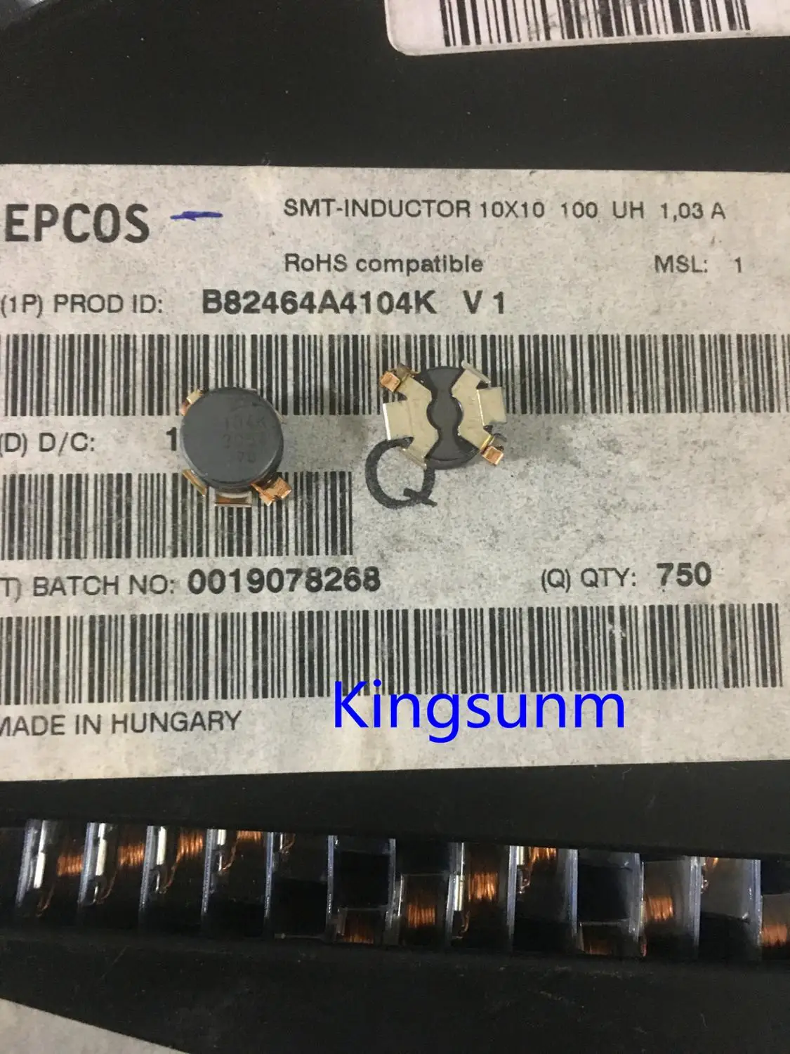Free shipping 10pcs B82464A4104K 100UH 1.03A 10.4X10.4X4.8MM EP patch Power Inductors
Free shipping 10pcs B82464A4104K 100UH 1.03A 10.4X10.4X4.8MM EP patch Power Inductors