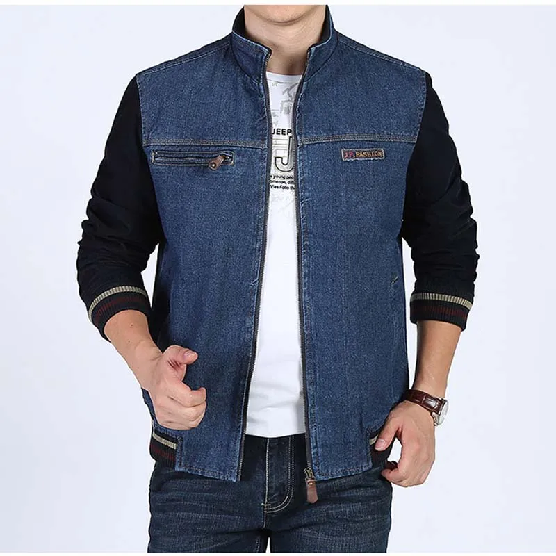 New Coats Spring Autumn Denim Patchwork Jackets Men Coat Military Blue Bomber Jacket Casual NEW Brand CLOTHES Outwear
New Coats Spring Autumn Denim Patchwork Jackets Men Coat Military Blue Bomber Jacket Casual NEW Brand CLOTHES Outwear