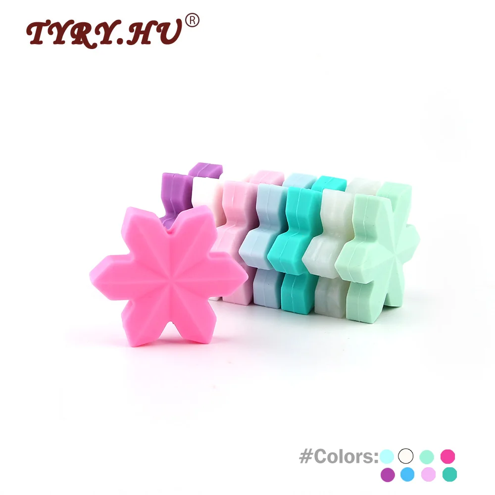 TYRY.HU 2Pcs Food Grade Snowflakes Silicone Beads BPA Free Cartoon Oral Care Teether Beads For DIY Baby Teething Teether Chain
TYRY.HU 2Pcs Food Grade Snowflakes Silicone Beads BPA Free Cartoon Oral Care Teether Beads For DIY Baby Teething Teether Chain
