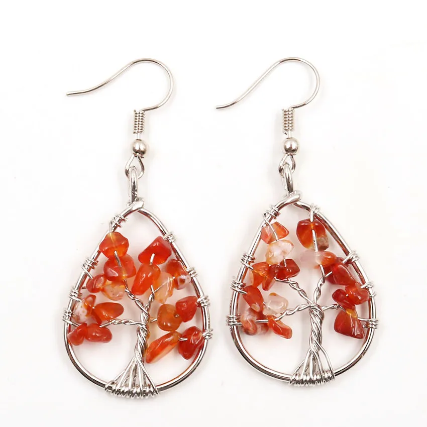 FYJS Unique Jewelry Silver Plated Wire Wrap Tree of Life Water Drop Carnelian Hanging Hook Earrings
FYJS Unique Jewelry Silver Plated Wire Wrap Tree of Life Water Drop Carnelian Hanging Hook Earrings