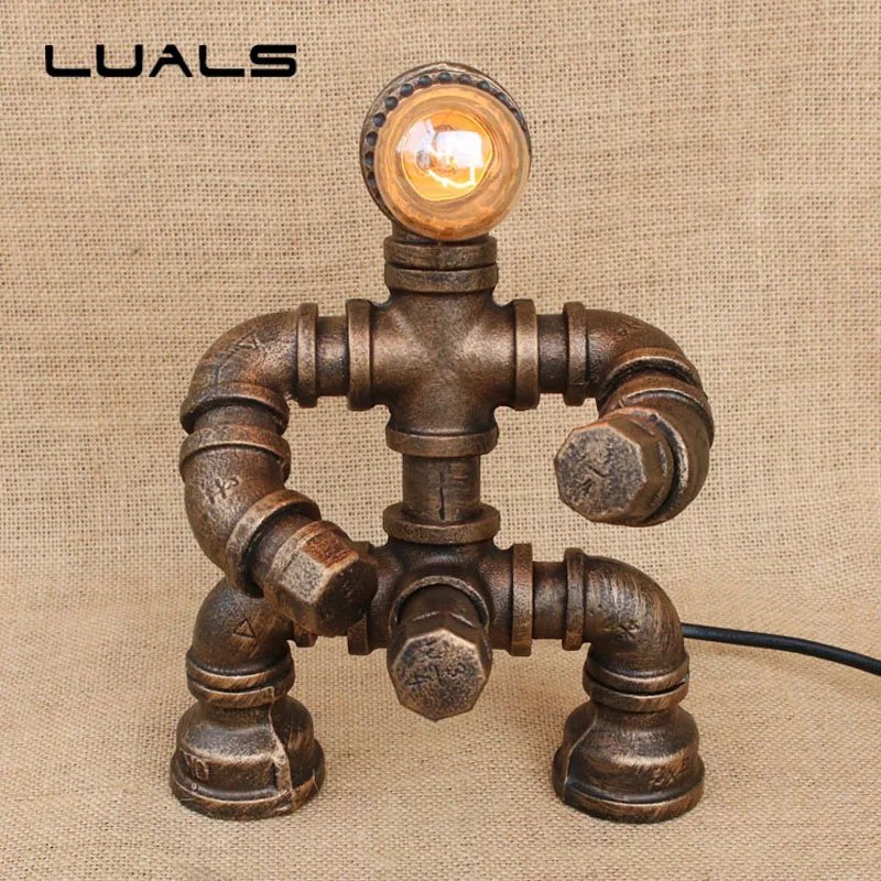 Loft Robot Model Deco mesa Table Lamp Edison industrial Water Pipes Retro Table Lamp Creative Cafe Bar Art Ambience Desk Lamp
Loft Robot Model Deco mesa Table Lamp Edison industrial Water Pipes Retro Table Lamp Creative Cafe Bar Art Ambience Desk Lamp