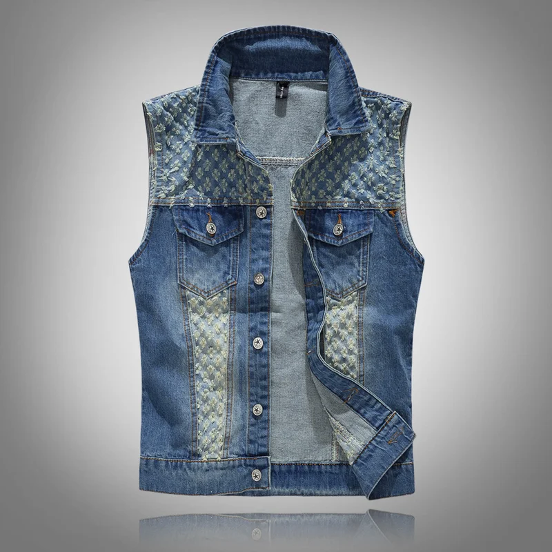 2019 Tide Men's Denim Vest Cowboy Sleeveless Jean Jackets Men Waistcoat Slim Fit Casual Male Jean Coat holes
2019 Tide Men's Denim Vest Cowboy Sleeveless Jean Jackets Men Waistcoat Slim Fit Casual Male Jean Coat holes