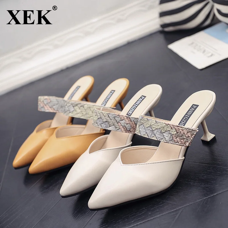 XEK 2018 Pointed Slim High Heel Sandals Student Female Slippers Wild Women Half Drag Slippers Holiday Beach Slides Women JH233
XEK 2018 Pointed Slim High Heel Sandals Student Female Slippers Wild Women Half Drag Slippers Holiday Beach Slides Women JH233